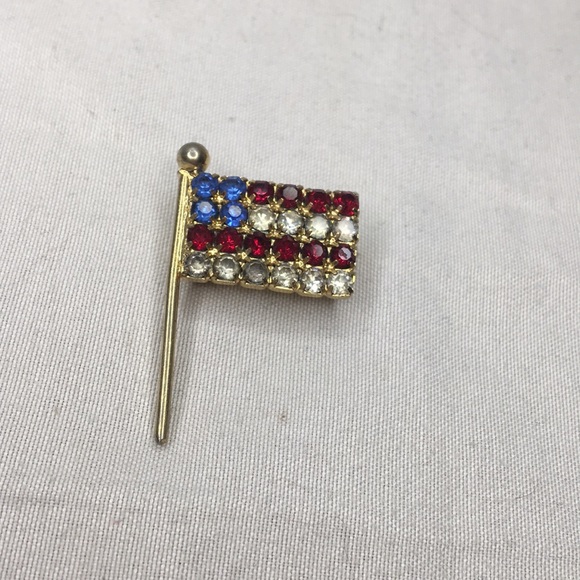 American flag 4th of July red white blue brooch - Picture 4 of 7